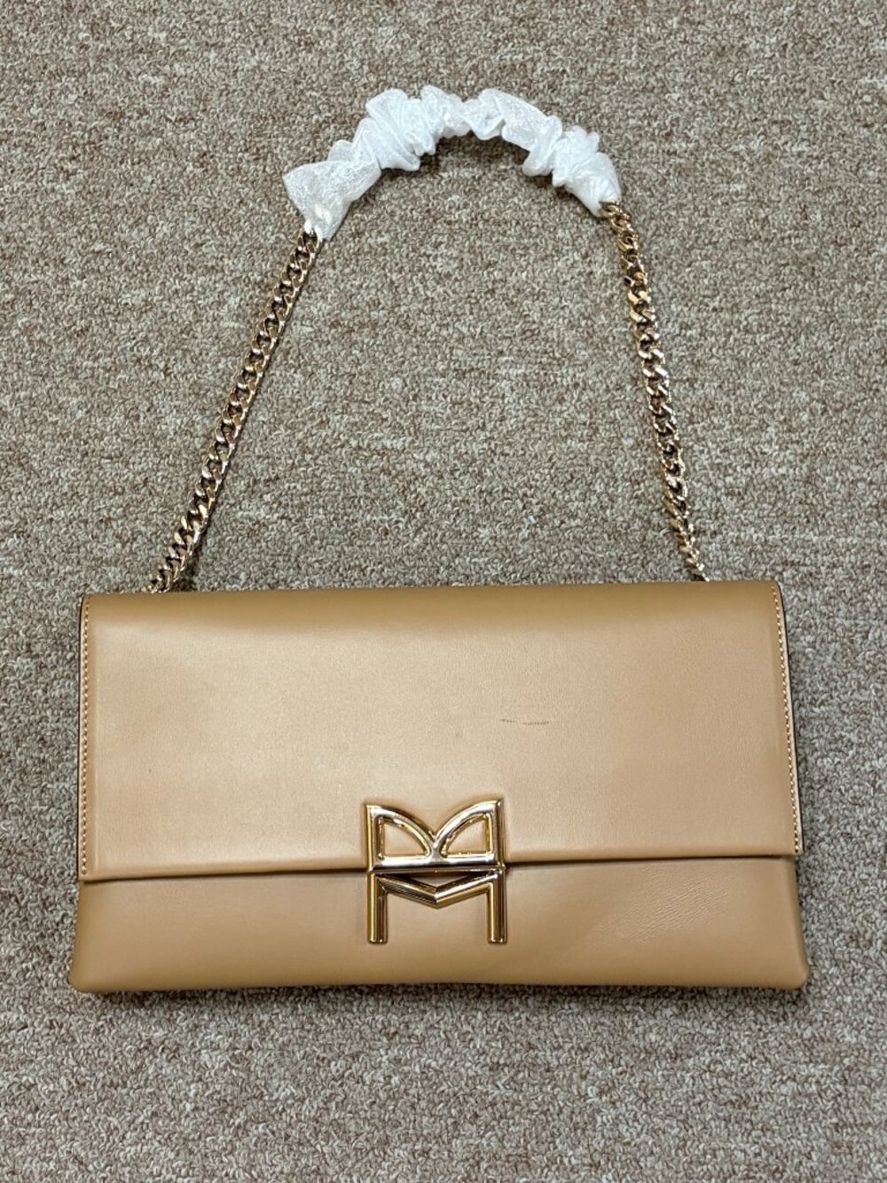 Bruno Magli Concertina Crossbody Leather Handbag in Latte